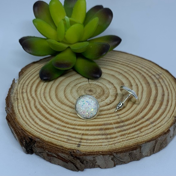 Sugar Druzy Multi Color Stainless Steel Earring Set - Picture 14 of 16